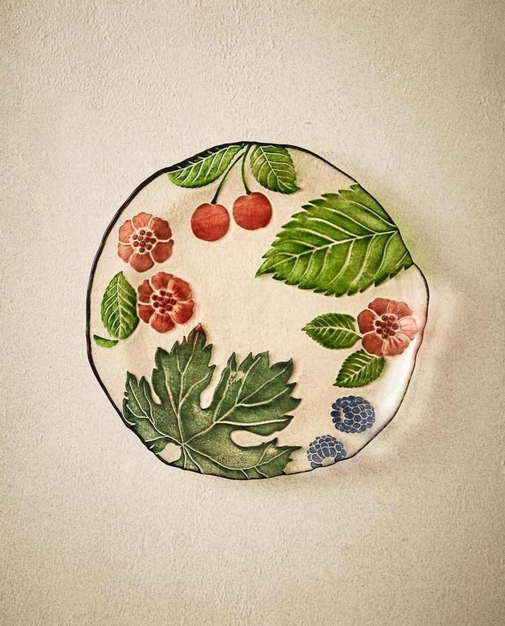 ZARA HOME ДЕСЕРТНАЯ ТАРЕЛКА С ЦВЕТОЧНЫМ УЗОРОМ, ПРОЗРАЧНЫЙ