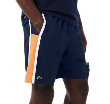 Мужские теннисные шорты Lacoste Sport Colourblock Panels Lightweight - navy blue/blossom/white