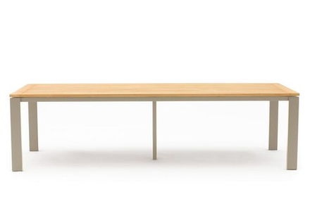 Lyon-Andy 280B+8R, комплект обеденной мебели бежевый/натуральный, алюминий/тик