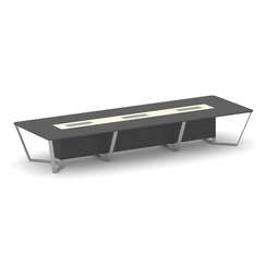 Steel Meet Стол переговорный прямоугольный KM-PR.B.SP-16 Антрацит/Ваниль Глянец/Металл Серый 4800*16