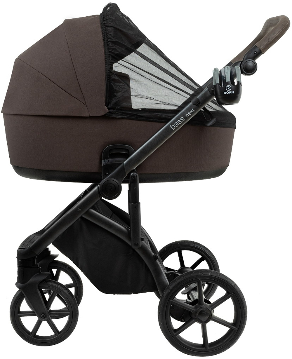 Детская коляска Roan Bass Next 2.0 2 в 1 BSN/44/2 Turkish Coffe/Black/руч.Cappuccino