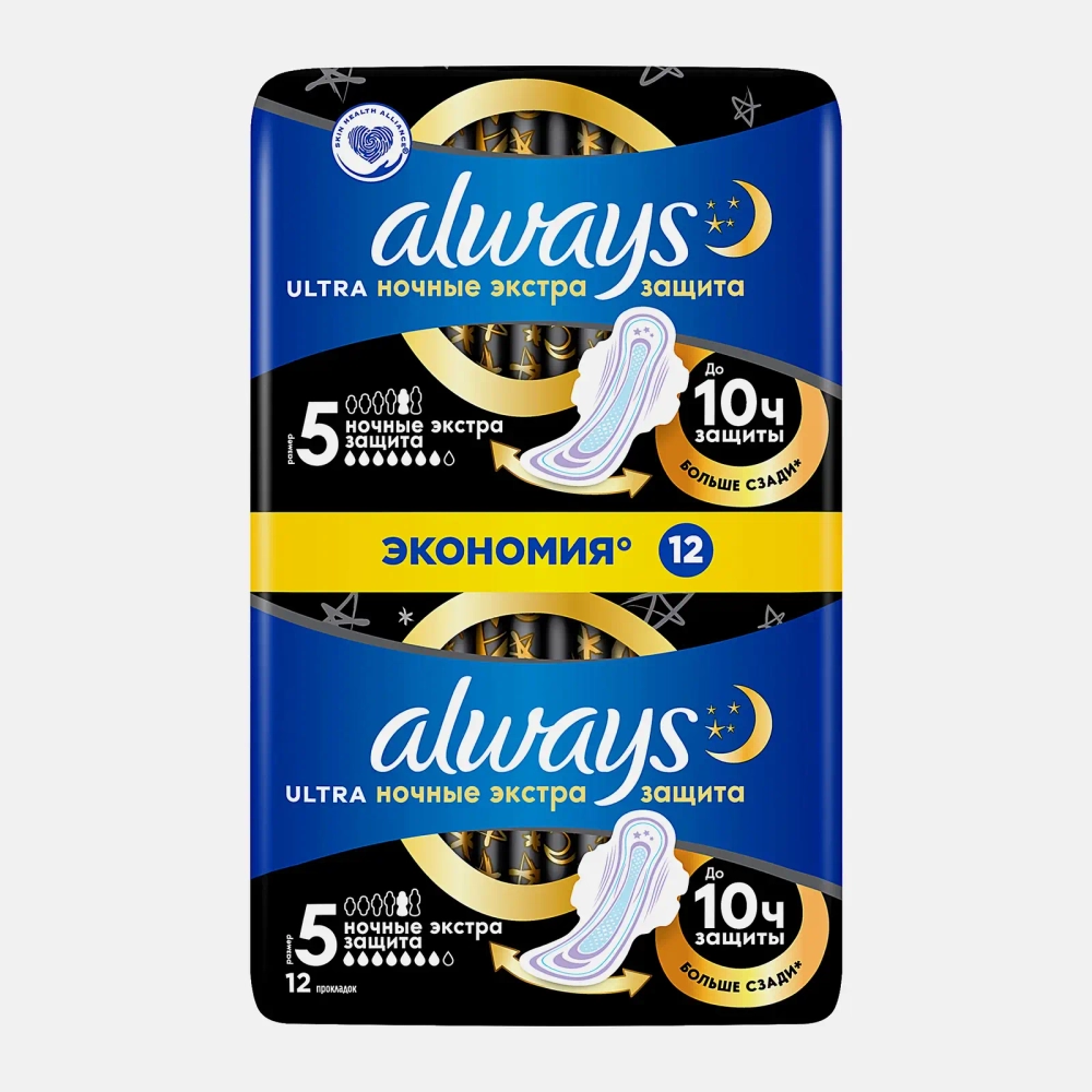 Прокладки Always Ultra Secure Night 12шт