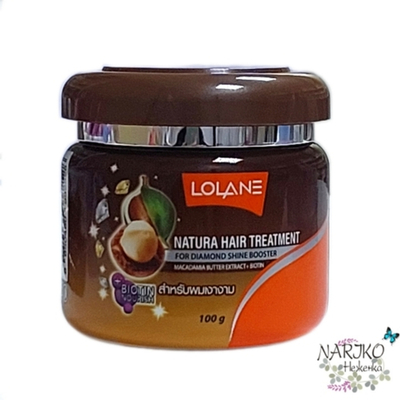 Маска для ослепительно сияющих волос с маслом макадамии и биотином LOLANE, 100 гр.
