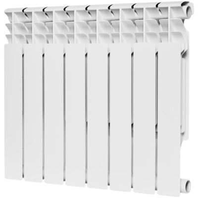 Радиатор биметаллический ROMMER Plus Bm 500 - 8 секций (подключение боковое, цвет белый)
