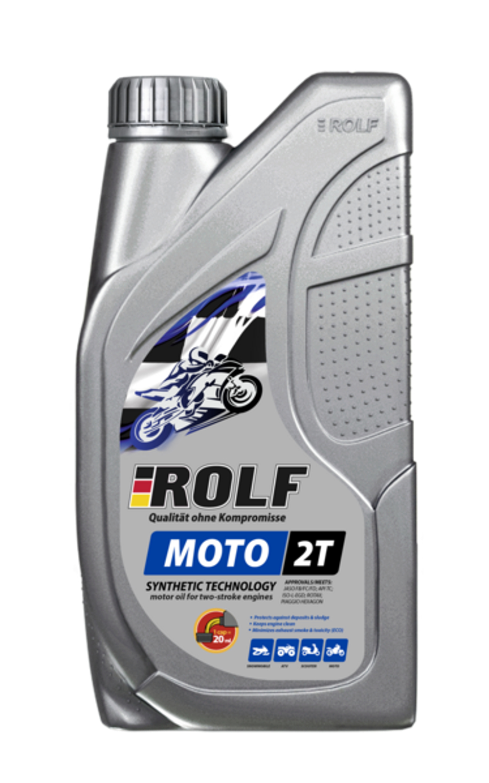 Масло Rolf Moto 2T п/синтетическое 1л пластик