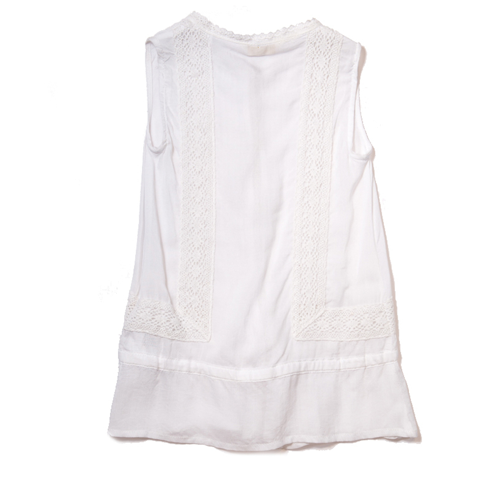 Блуза GUESS Белый/Кружево/Вертикальная отстрочка (Девочка)