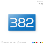 Номер на дверь 382, табличка на дверь для офиса, квартиры, кабинета, аудитории, склада, голубая 120х70 мм, Айдентика Технолоджи