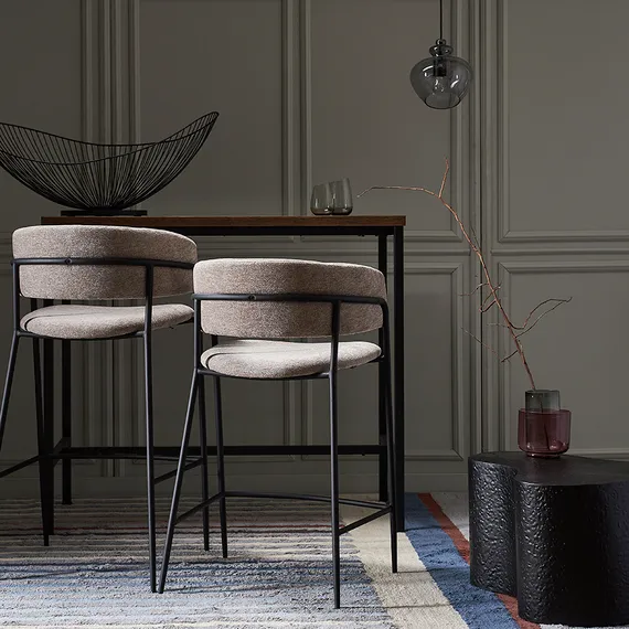 Стул полубарный helning, мягкий шенилл, капучино