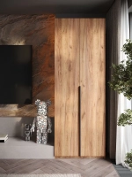 Шкаф Распашной Коричневый 81х220x52,5 SOHO полки и ручка