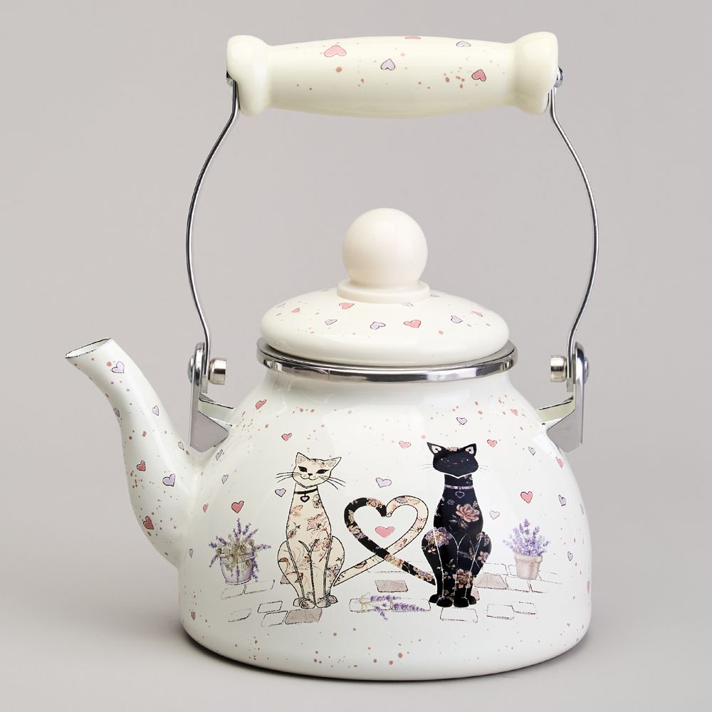 Чайник 1,1л эмаль &quot;Lavander cats&quot;