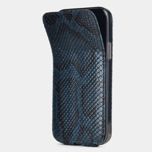 Чехол для iPhone 12 Pro Max из натуральной кожи питона, синего цвета