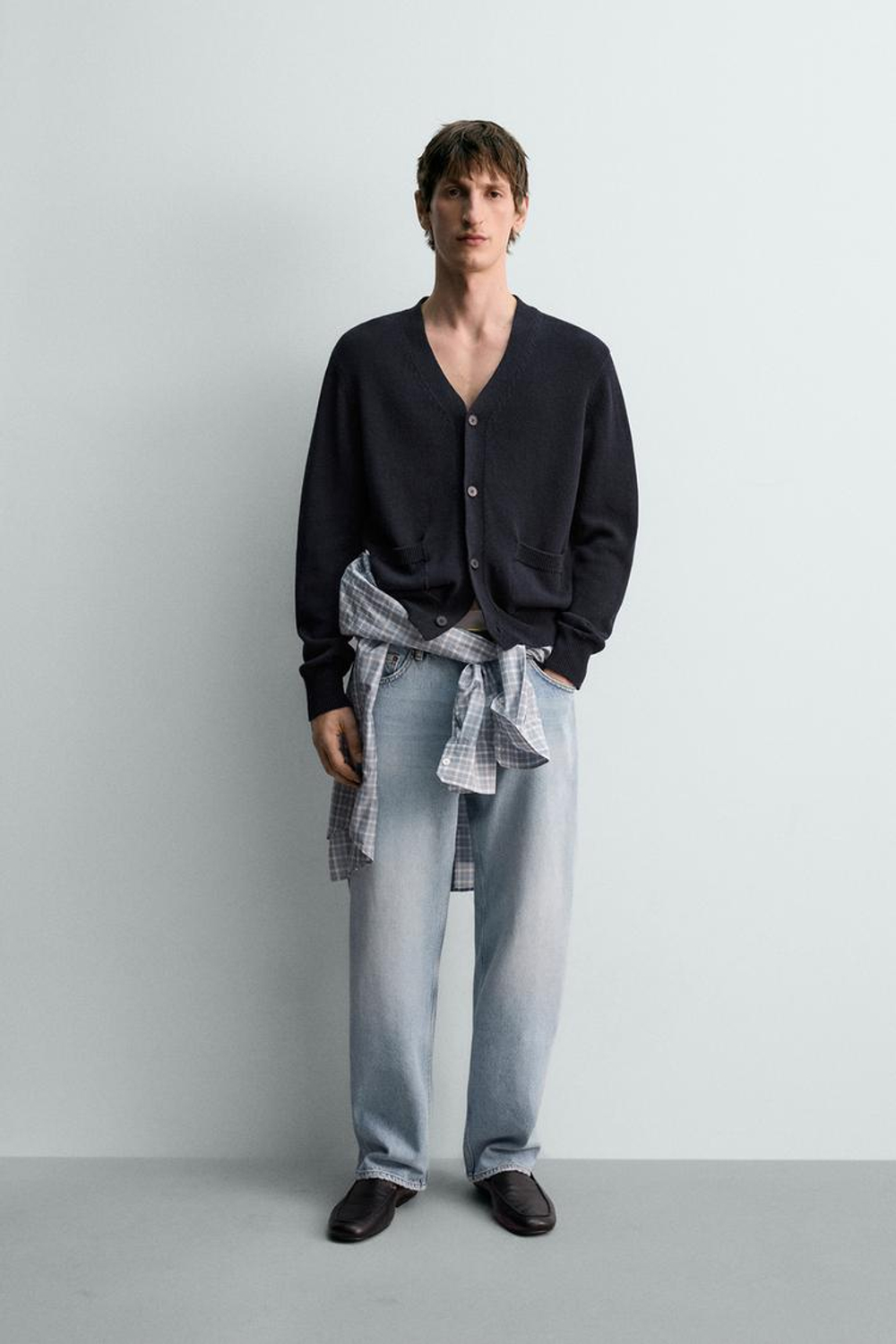 ZARA ДЖИНСЫ STRAIGHT FIT, ГОЛУБОЙ