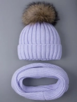 Шапка зимняя для девочки и снуд вязаные