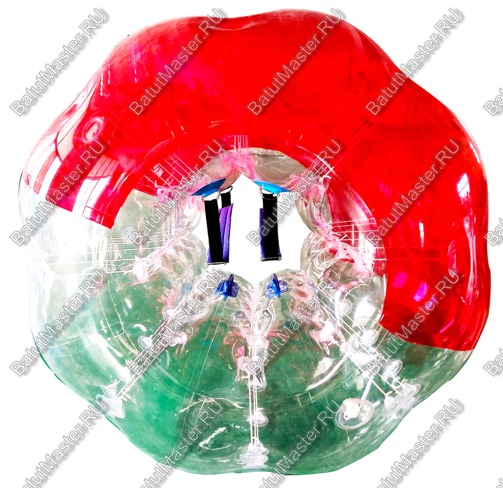 Бампербол «Прозрачно-красный» ПВХ, диаметр 1.8 м