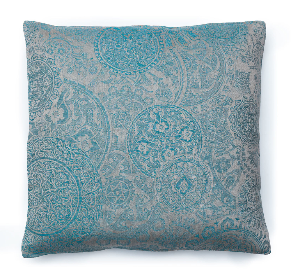 Подушка декоративная 40х40 Leitner Intarsio бирюзовая