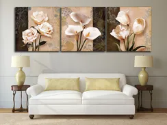 Модульная картина "Цветочное трио"