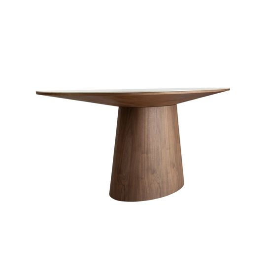 Овальный обеденный стол 1177 с мраморной керамикой и орехом