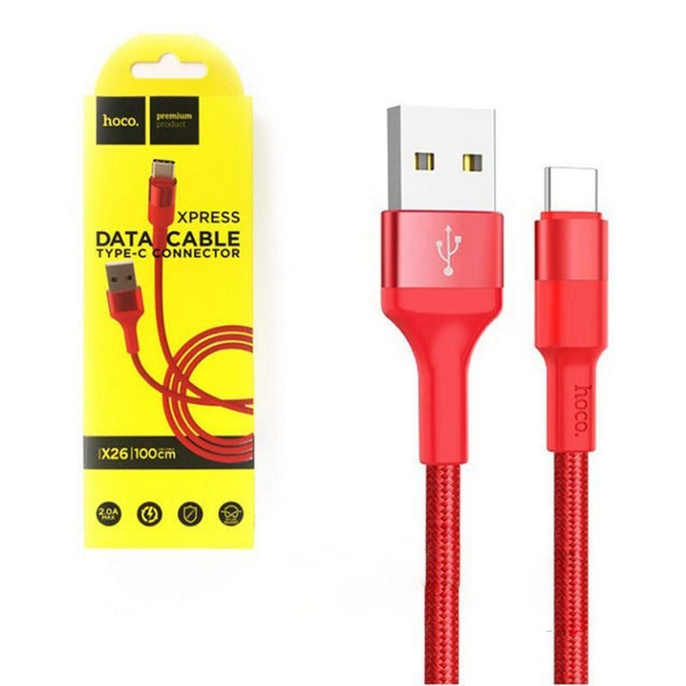 Кабель USB - TypeC HOCO X26 (касный) 1м
