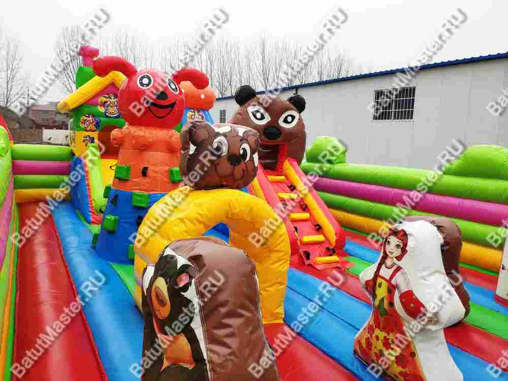 Коммерческий надувной батут "Маша и Миша", 10*6*2,8 м
