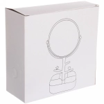 Зеркало настольное с органайзером «High Tech - Monako», двустороннее, цвет розовый, 16,5*30см