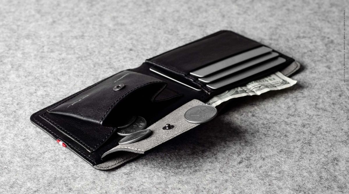 Hard Graft Cash Card Coin Wallet Coal — кошелёк из кожи