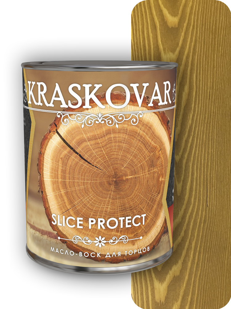 Масло для защиты торцов Kraskovar Slice Protect дуб