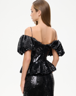 Топ корсетного типа из пайеток