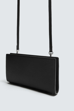 ZARA КОШЕЛЕК-КЛАТЧ XL С ТЕКСТУРОЙ, ЧЕРНЫЙ