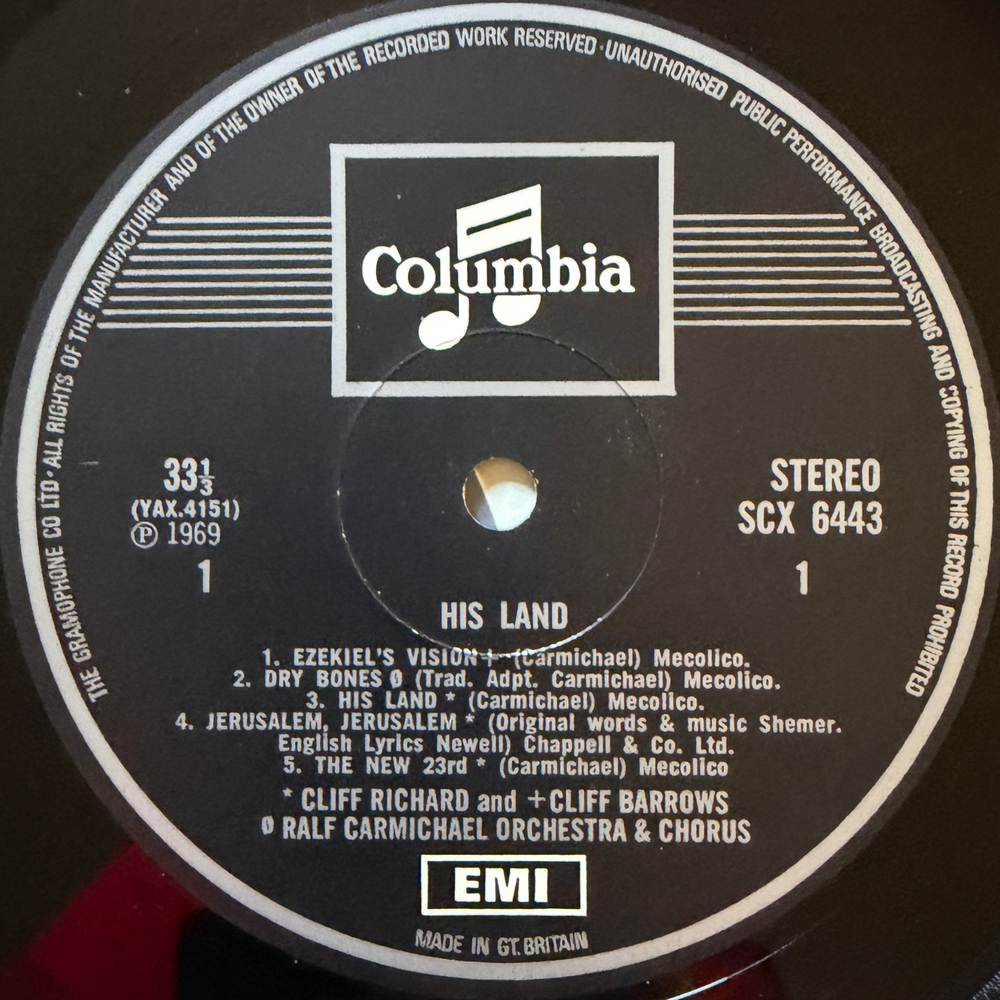 Cliff Richard & Cliff Barrows - His Land (Англия 1970г.) Т