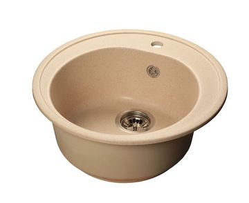 Мойка врезная круглая  Рондо Эко-М D510 бежевый без сифона