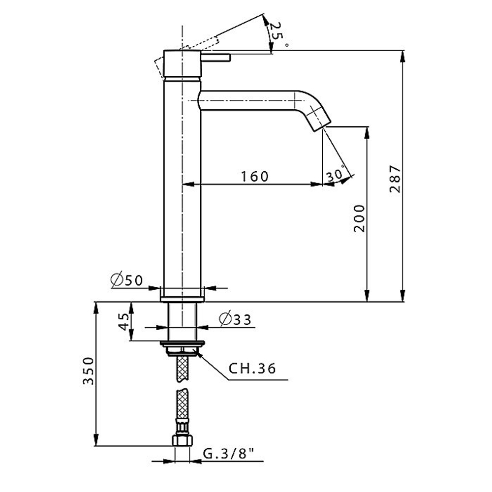 Смеситель для раковины CISAL Less New LN00354040