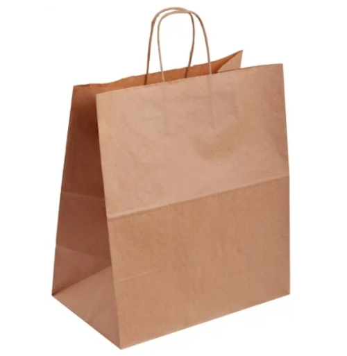 260*150*350 мм Бумажный пакет крафт с кручеными ручками 200шт/кор.