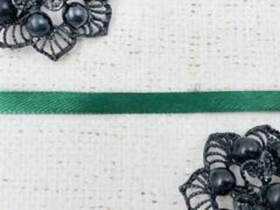 Лента атласная, ш. 1,2 см, т.зелёный