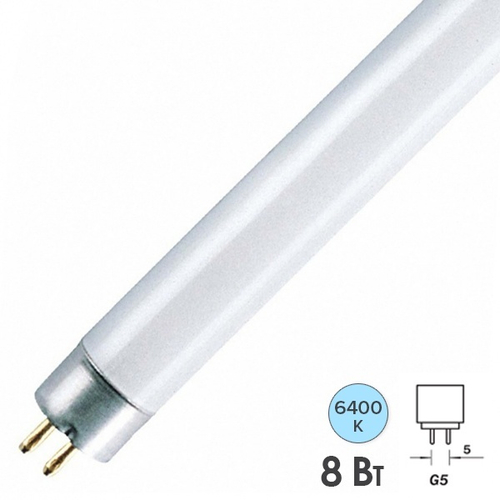 Люминесцентная линейная лампа T5 LT5 8W 6400K G5 288mm холодная Foton 604415