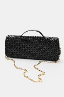 ZARA ПЛЕТЕНЫЙ КЛАТЧ, ЧЕРНЫЙ