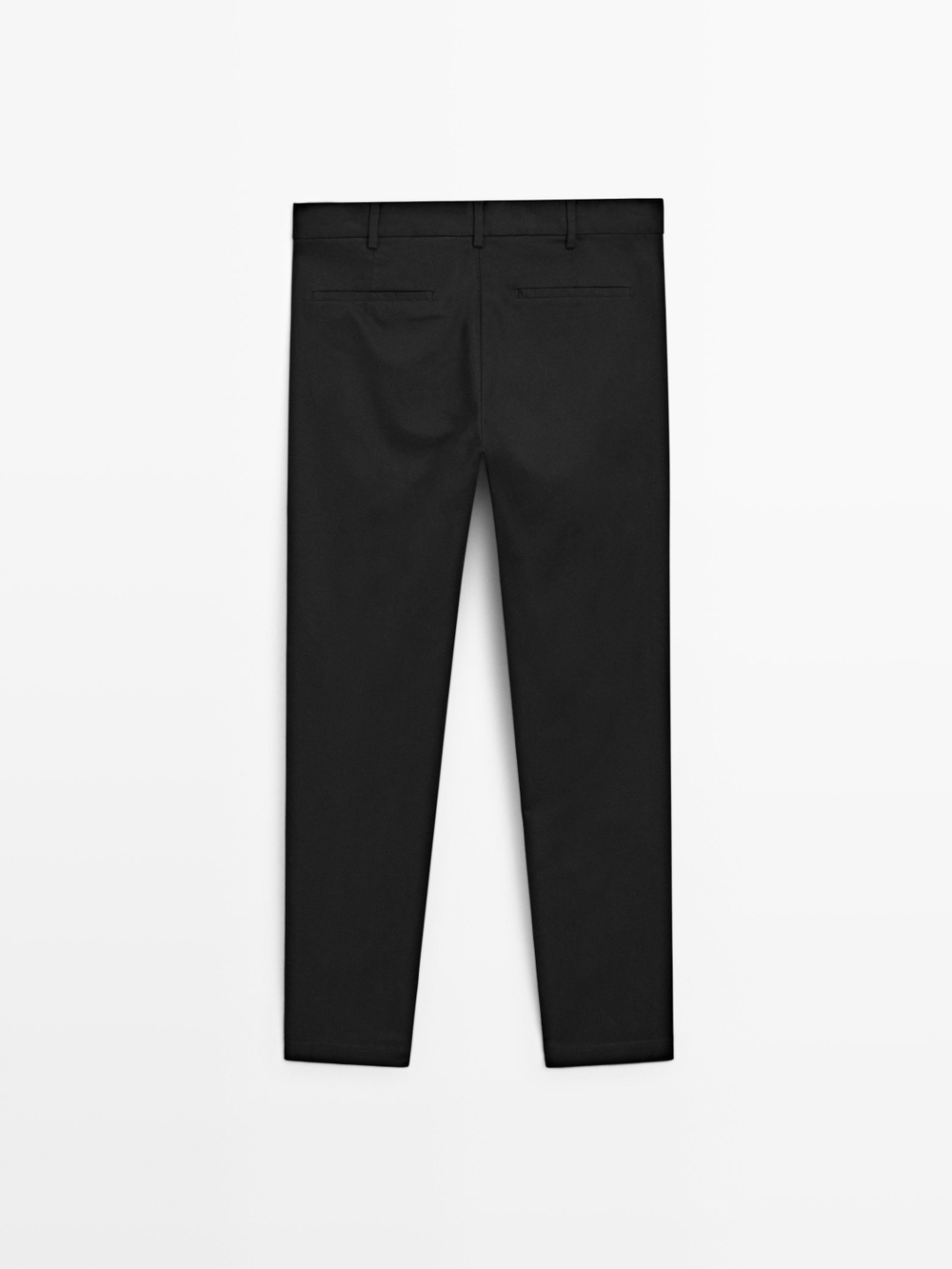 Massimo Dutti Зауженные брюки из саржи, черный