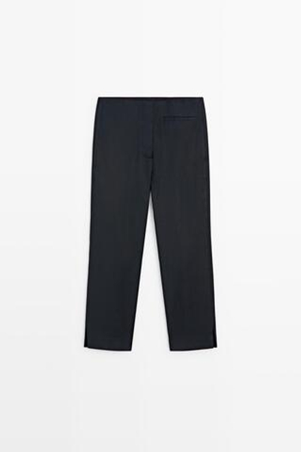 Massimo Dutti Легкие льняные брюки, темно-синий