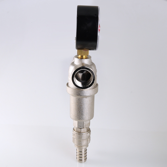 Фильтр промывной Valtec 1/2" 500/100 мкм с манометром (VT.390.N.04)