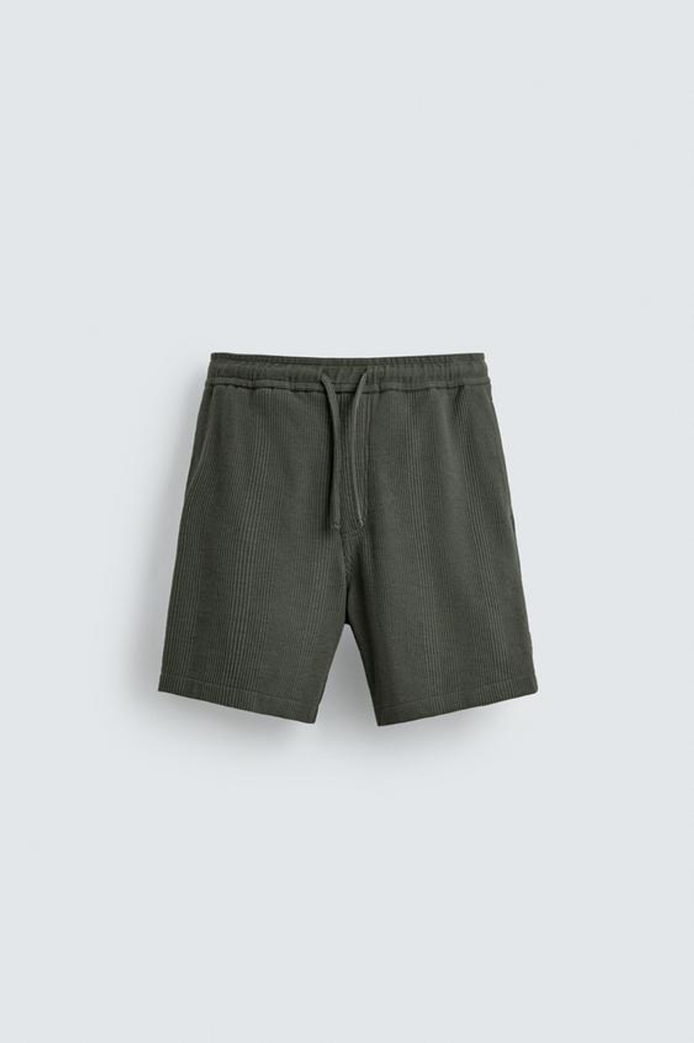 ZARA ШОРТЫ RELAXED FIT ИЗ РЕЛЬЕФНОЙ ТКАНИ, ХАКИ