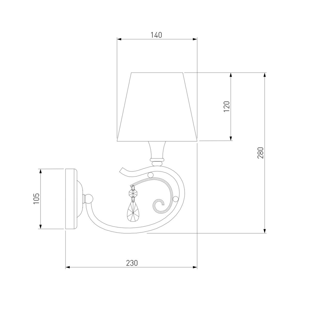 Бра Eurosvet 60069/1 серебро