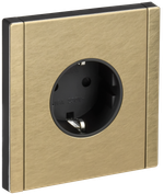 FORTE&PIANO Розетка 1-местная с заземлением с защитными шторками винтовое крепление 16А FP615M металл шампань IEK