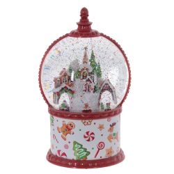 GAEM Фигурка декор в шаре "Пряничный дом" (свет, вьюга, муз, движ, AA х3 н/п +USB), D16 cм, L15 W15 H27 с