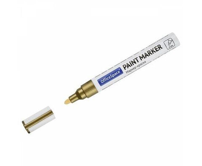 12 шт. Маркер-краска OfficeSpace золотая, 1-4мм, нитро-основа