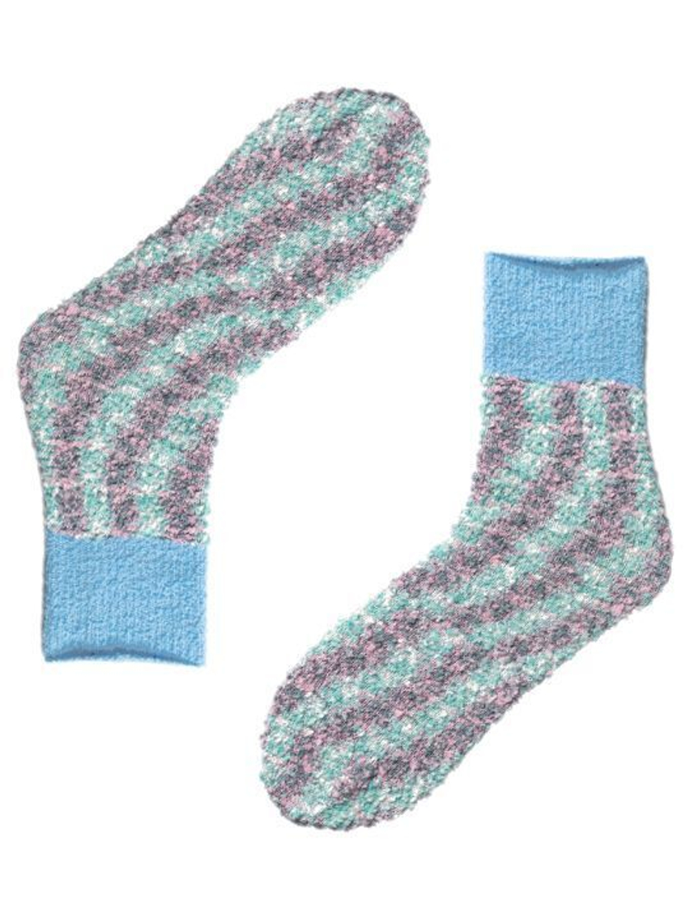 Плюшевые женские носки со спиралевидным узором Soft (Размер: 23) (Цвет: бледно-фиолетовый)