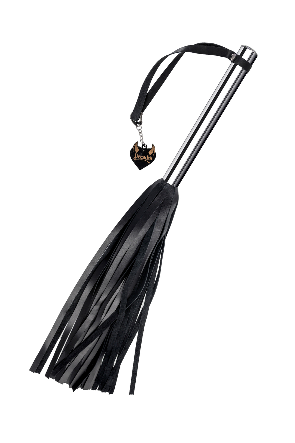 Плеть большая с металлической рукоятью Pecado черная