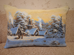 Декоративная гобеленовая наволочка для интерьерной подушки Зима 68х47