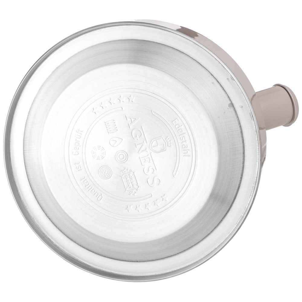 ЧАЙНИК AGNESS СО СВИСТКОМ 2,5 Л,НЖС ИНДУКЦИЯ, ЦВЕТ: ДЫМЧАТЫЙ СЕРЫЙ, УСТОЙЧИВОЕ ЖАРОПРОЧНОЕ ПОКРЫТИЕ