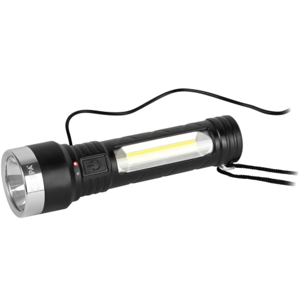 Светодиодный фонарь ЭРА UA-501 универсальный, аккумуляторный, COB+LED, 5 Вт, резина | Универсальные  фонари
