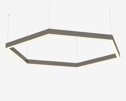 Подвесной LED светильник восьмиугольный LP85-ARENA8-300 62Вт (сегмент 312 мм) 4000К 5704Лм серый 815х815х80мм DIOLUM