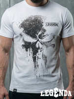 Футболка спортивная хлопковая мужская белая LEGENDA Череп Каратель